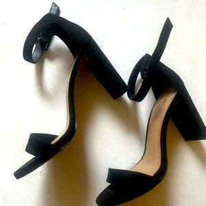 Mix No. 6 Womens Ankle Strap Sandals Black Block Heels Open Toe